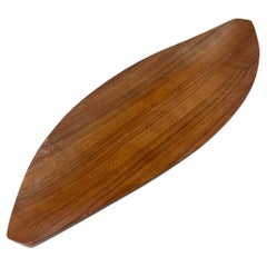 Japanese Mid Century freeform Molded Teak Tray by Shigemichi Aomine