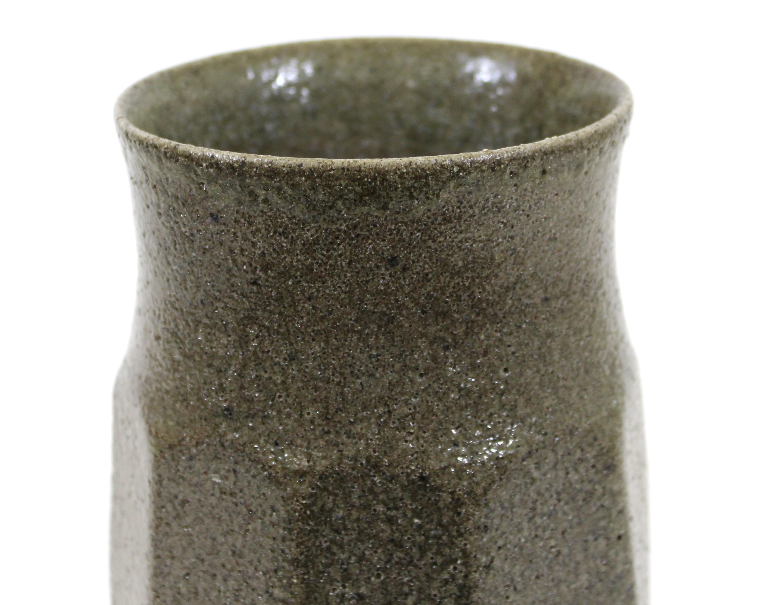 20th Century Japanese Mid-Century Modern Art Studio Ceramic Vase