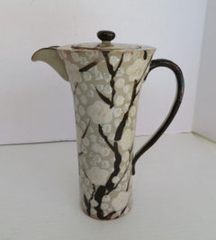 Japanese Mid-Century Modern Ceramic Pitcher Cherry Blossoms Decoration, 1960s