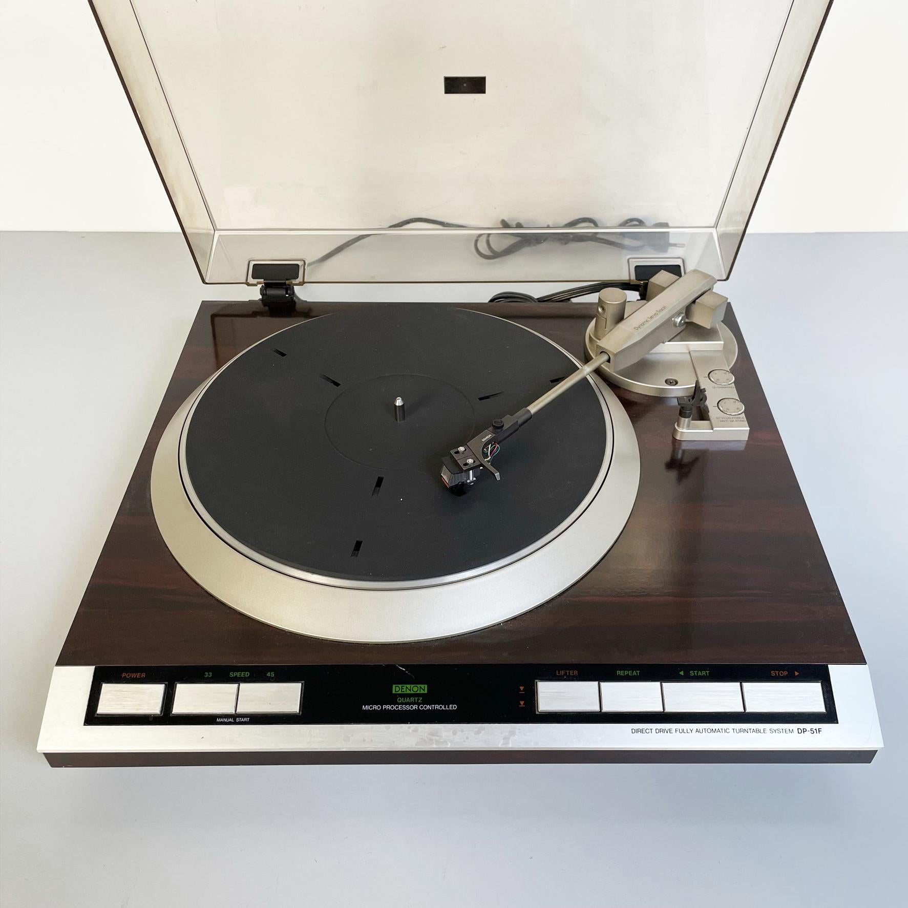 Late 20th Century Japanese Mid-Century Modern Direct Drive Turntable by Denon Marke, 1980s