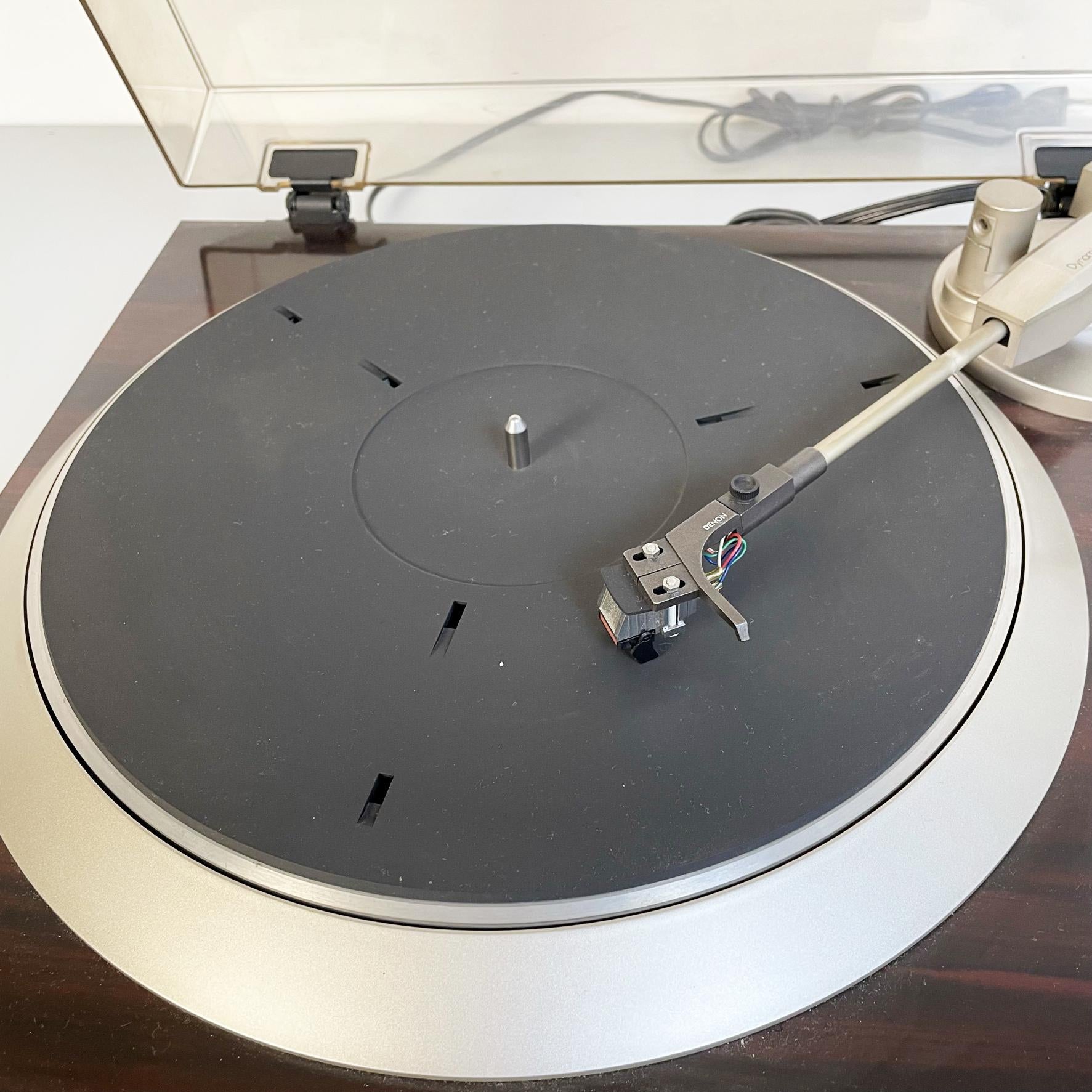 Aluminum Japanese Mid-Century Modern Direct Drive Turntable by Denon Marke, 1980s