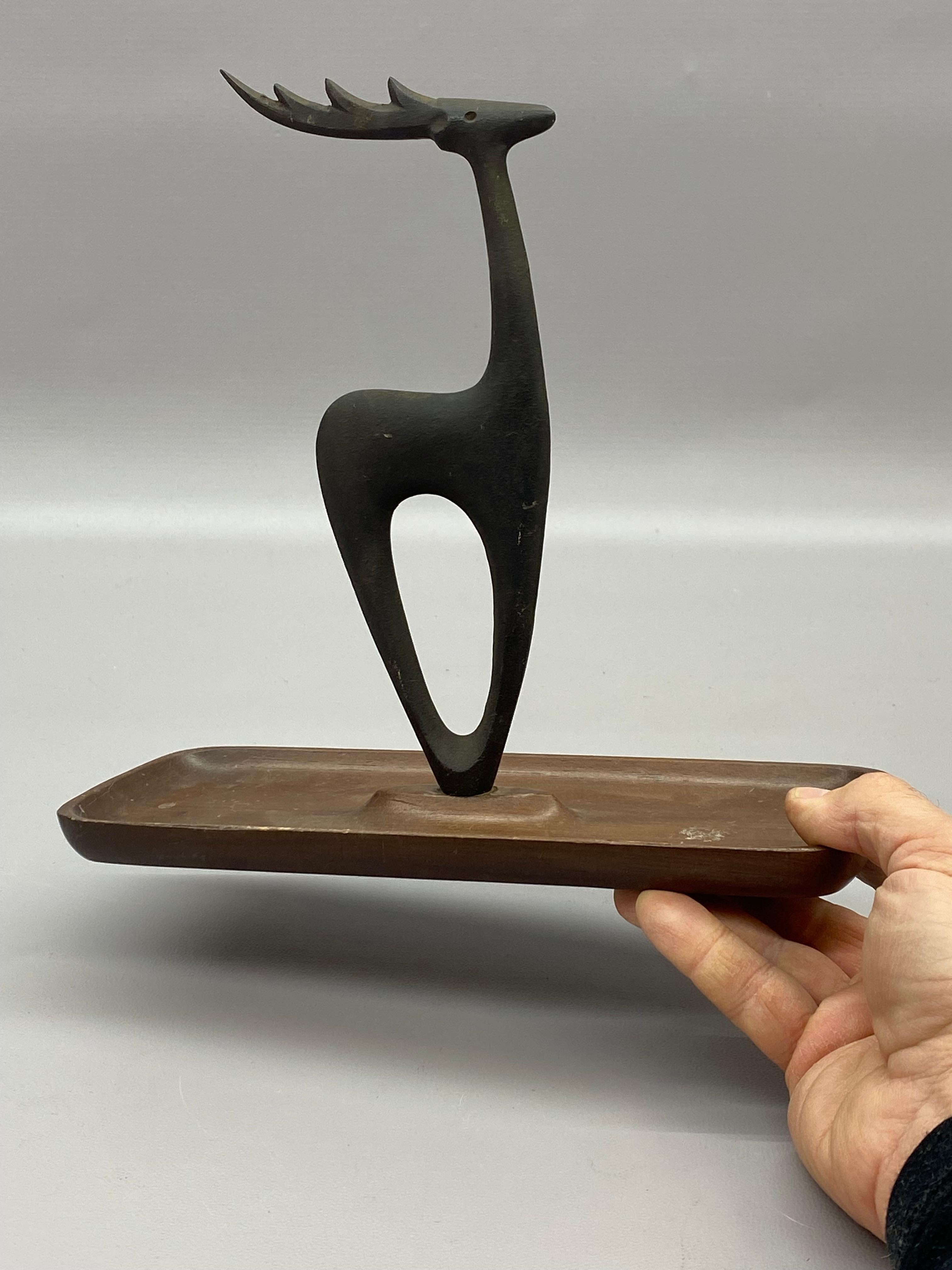 Mid-20th Century Japanese Mid Century Modern iron Deer by Tadahiro Baba Nambu Tekki