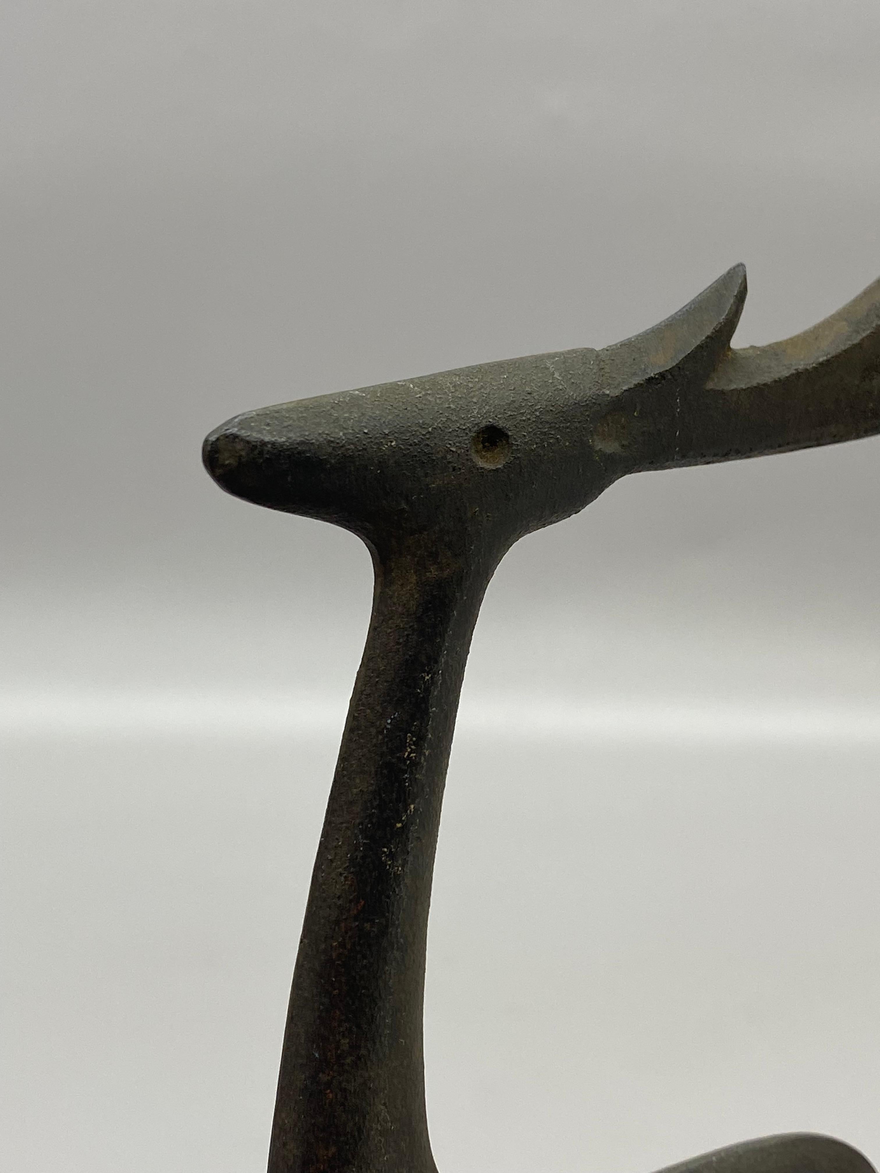 Iron Japanese Mid Century Modern iron Deer by Tadahiro Baba Nambu Tekki