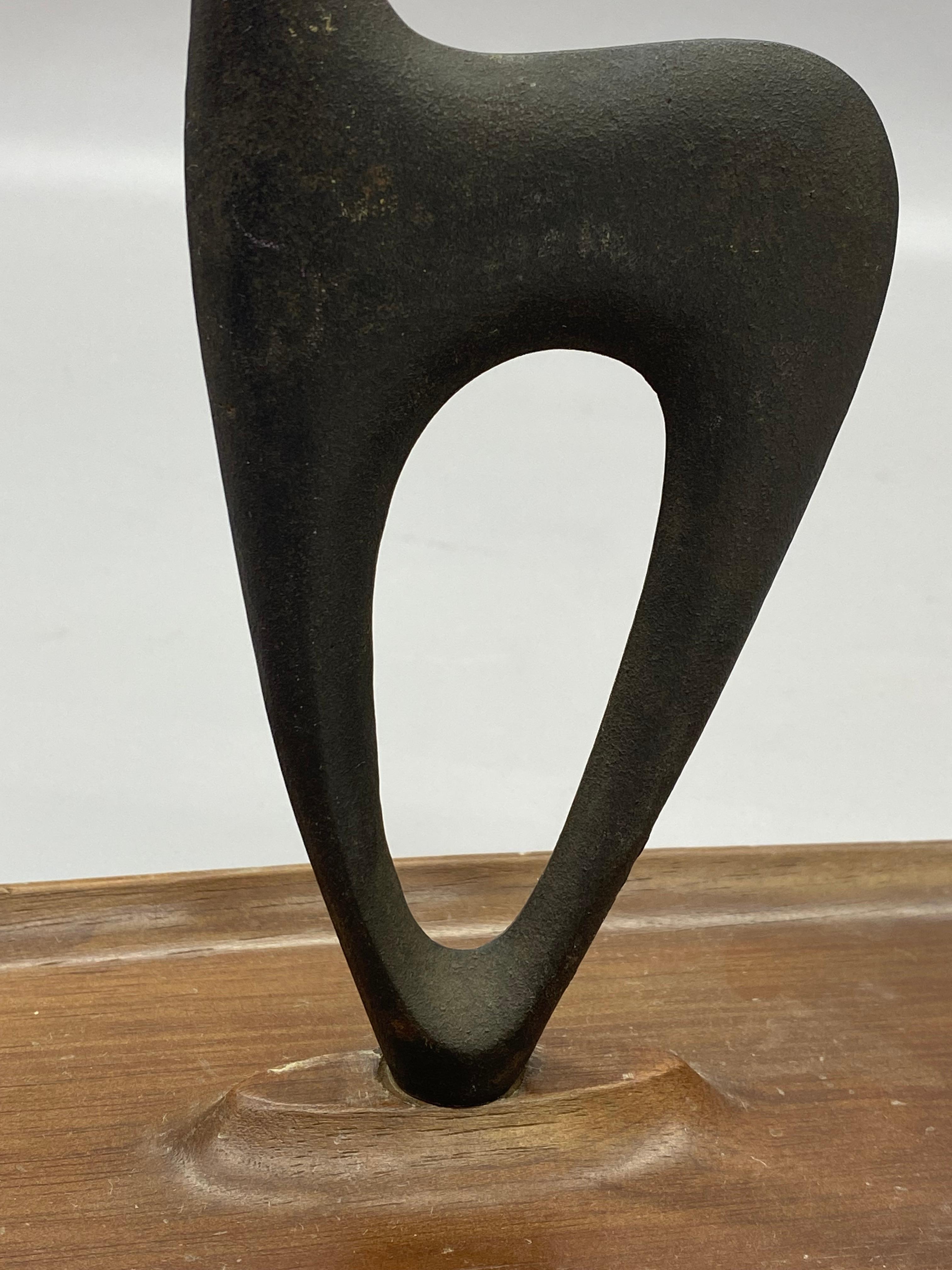 Japanese Mid Century Modern iron Deer by Tadahiro Baba Nambu Tekki 1