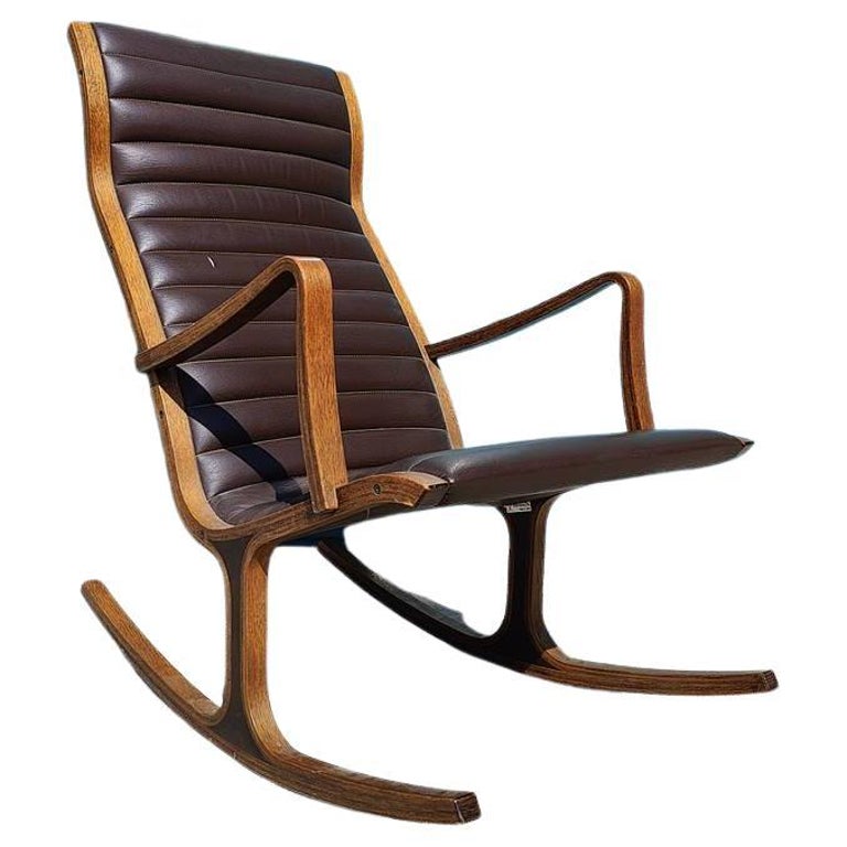 Asian Style Rocking Chair Japanese Mid-Century Modern Rocking Chair by Mitsumasa Sugasawa for ...