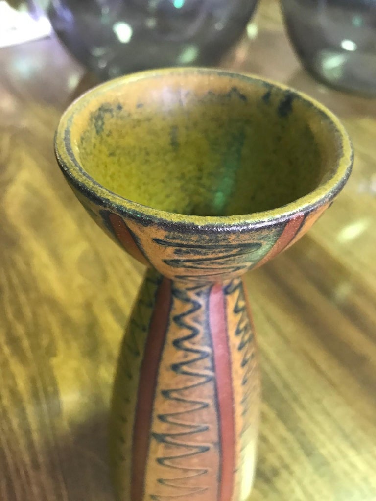 Japanese MidCentury Modern Signed Ceramic Pottery Glazed Vase, circa