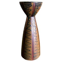 Japanese Mid-Century Modern Signed Ceramic Pottery Glazed Vase, circa 1950s