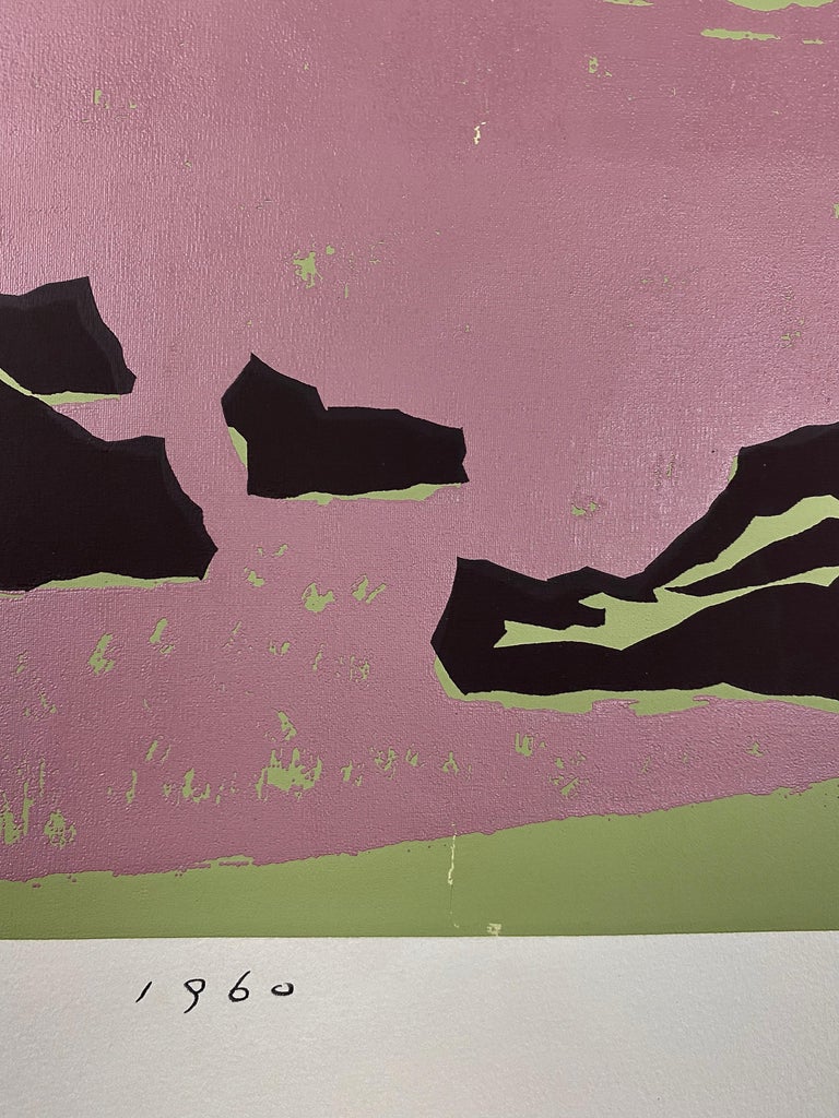 Japanese MidCentury Modern Woodblock Print by S. Nozaki For Sale at