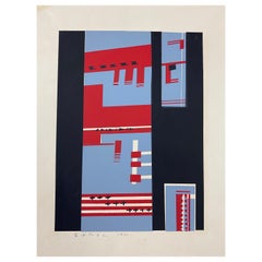 Japanese Mid-Century Modern Woodblock Print by Tasuku Yoshida