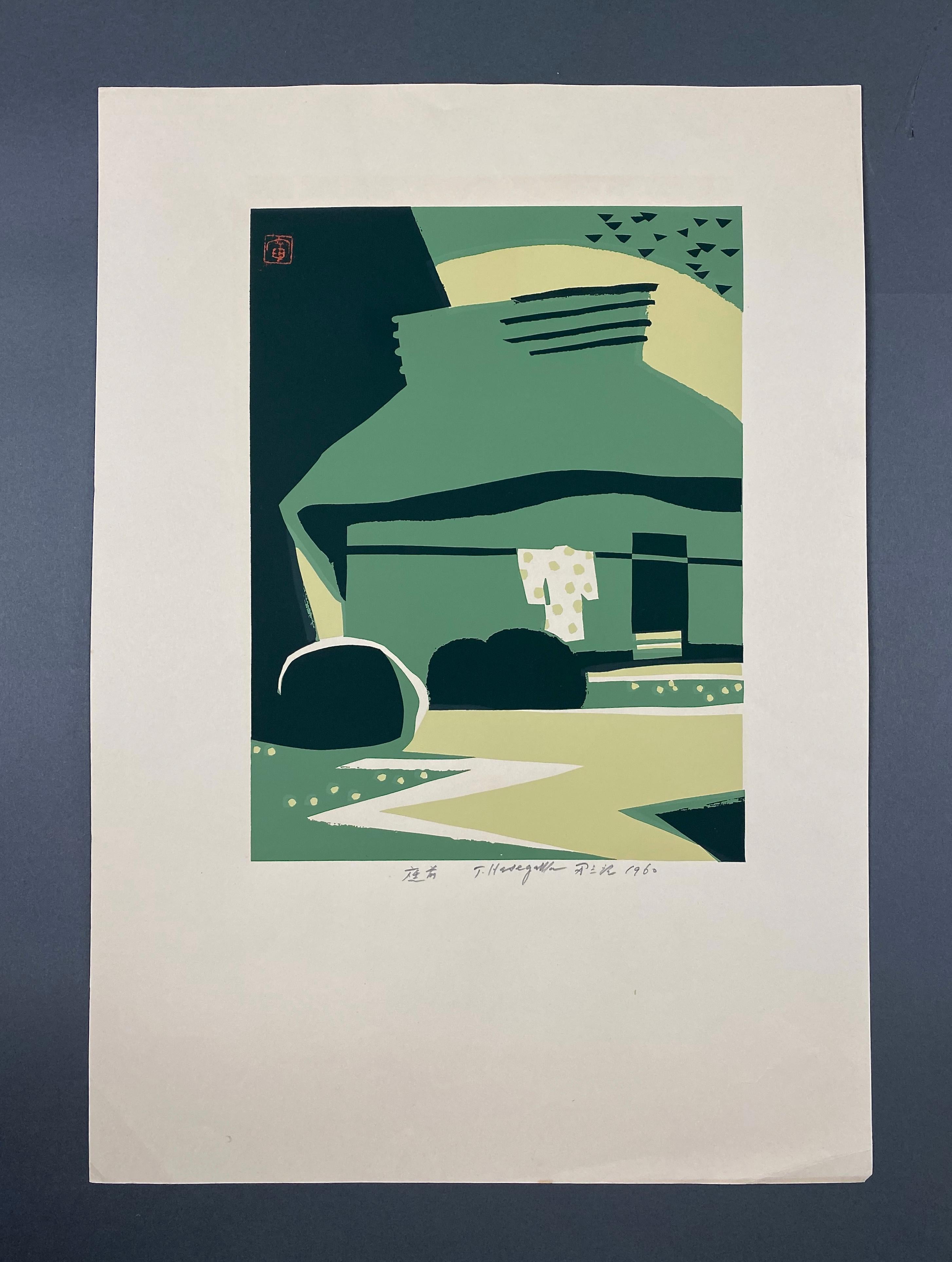 Japanese Mid-Century Modern Woodblock Print by Tomizaburo Hasegawa In Good Condition For Sale In Weesp, NL