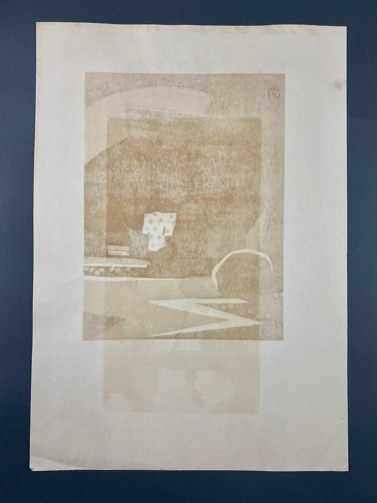 Japanese MidCentury Modern Woodblock Print by Tomizaburo Hasegawa For