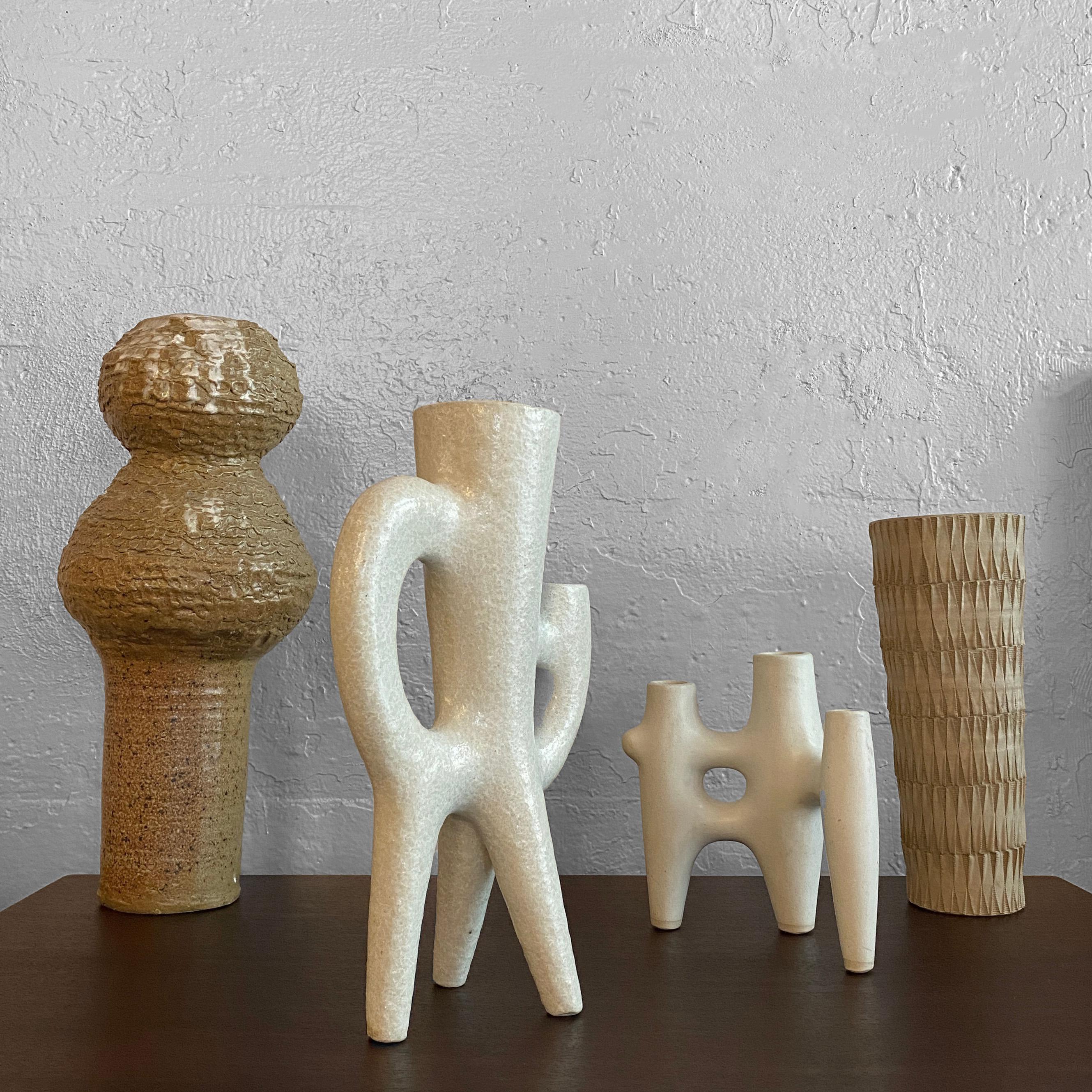 Ceramic Japanese Midcentury Earthenware Art Pottery Vase For Sale