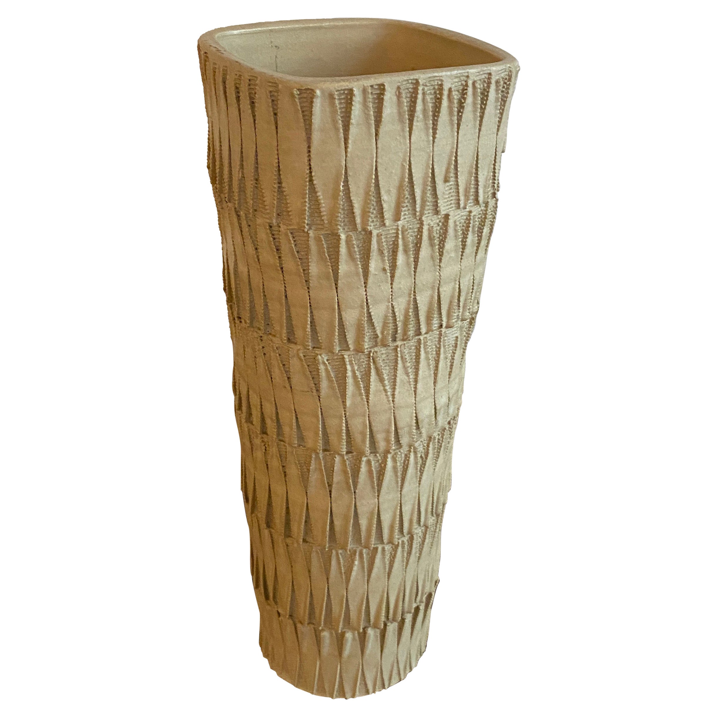 Japanese Midcentury Earthenware Art Pottery Vase