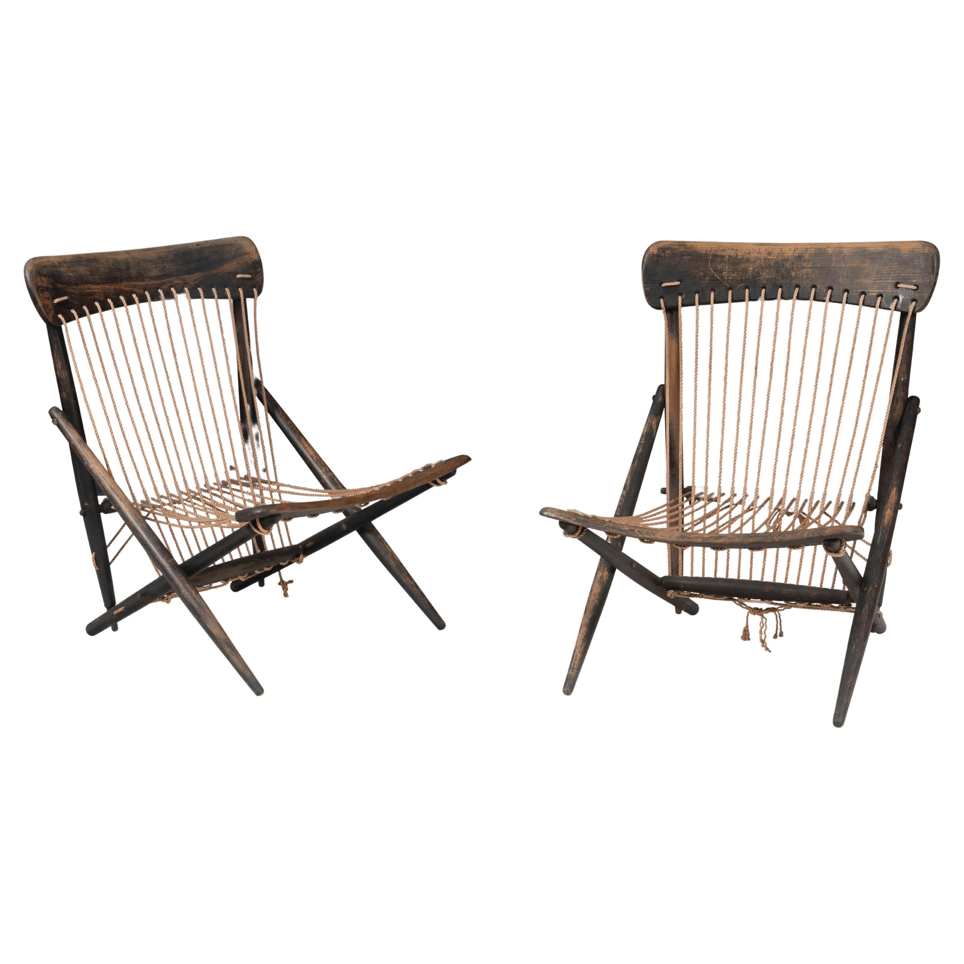 Japanese Midcentury Maruni Pair of Lounge Chairs, 1955 For Sale
