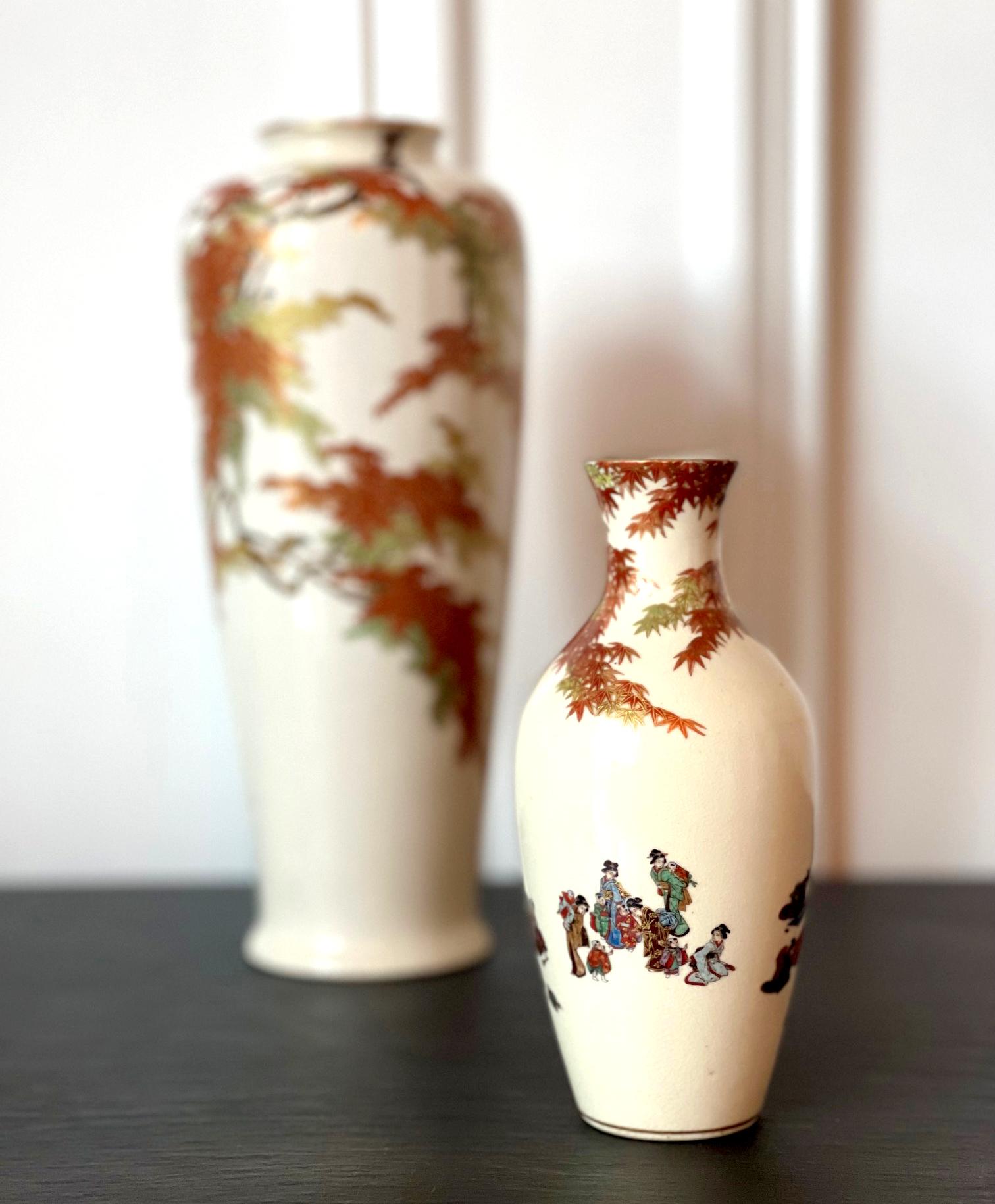 A small Satsuma vase from the studio of Yabu Meizan (birth name Yabu Masashichi; 1853-1934), who is one of the most celebrated and collectible Satsuma artists from Meiji Period. From his studio in Osaka, Yabu Meizan oversaw the production of the