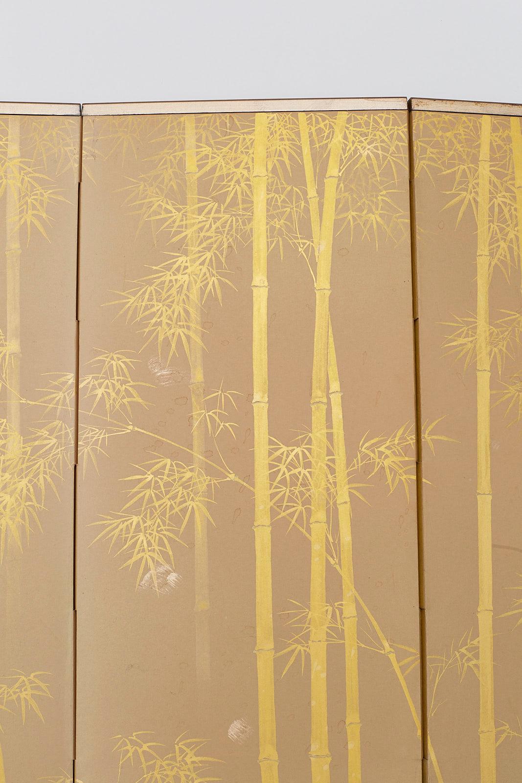 Japanese Miniature Six-Panel Screen Gilt Bamboo Grove 1