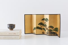 Japanese Miniature Six Panel Screen of Ancient Pine