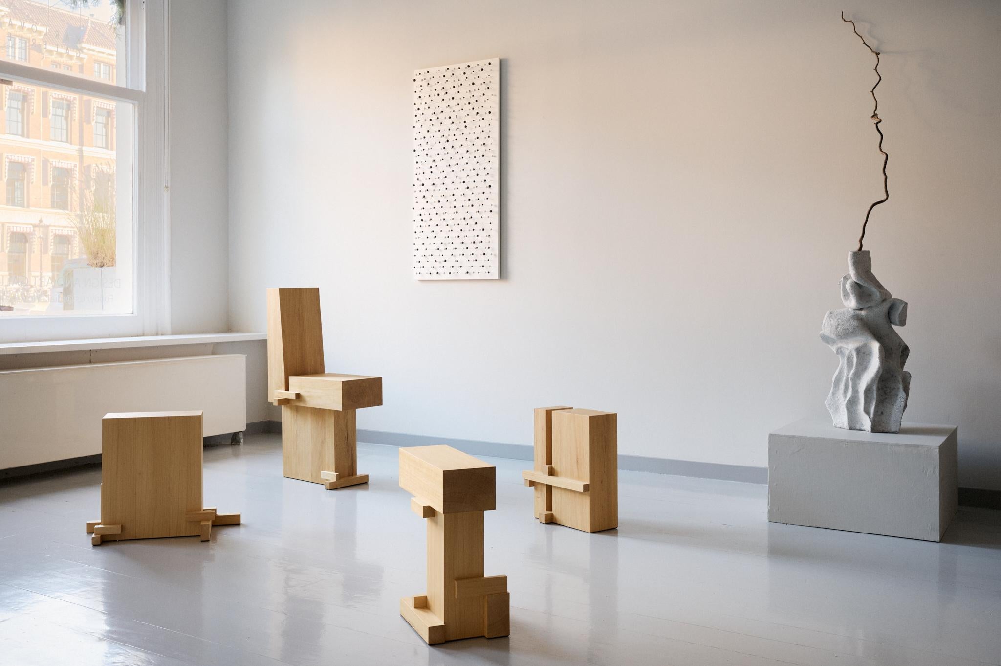 XXIe siècle et contemporain Table d'appoint minimaliste japonaise en Wood Wood Splint #2 par Sho Ota en vente