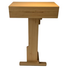 Japanischer Minimalist Abachi Wood Skulpturaler Tisch Splint Konsole von Sho Ota