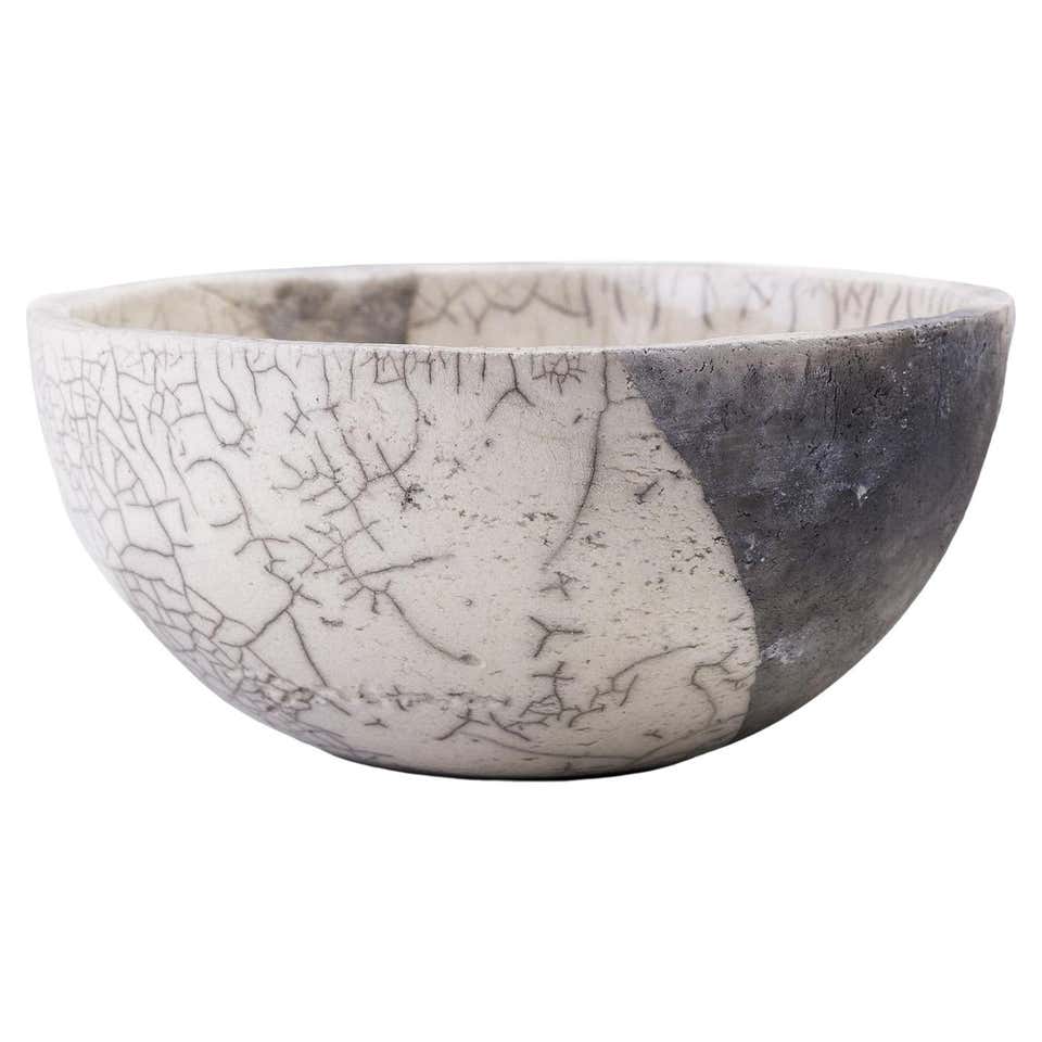 Middle East Modern LAAB Kazan Vase Raku Ceramic Green White Black Metal ...