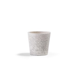 Japanese Minimalistic LAAB Mangkuk Set of 2 Bowls Raku Ceramics Crackle White