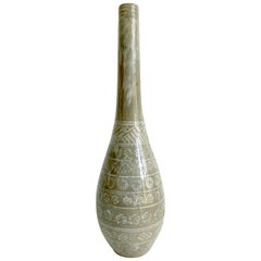 Japanese Mishima Ceramic Vase Meiji Period