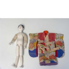 Japanese Mitsuore Ningyo of a Girl, a Jointed Costume Doll, Meiji Period