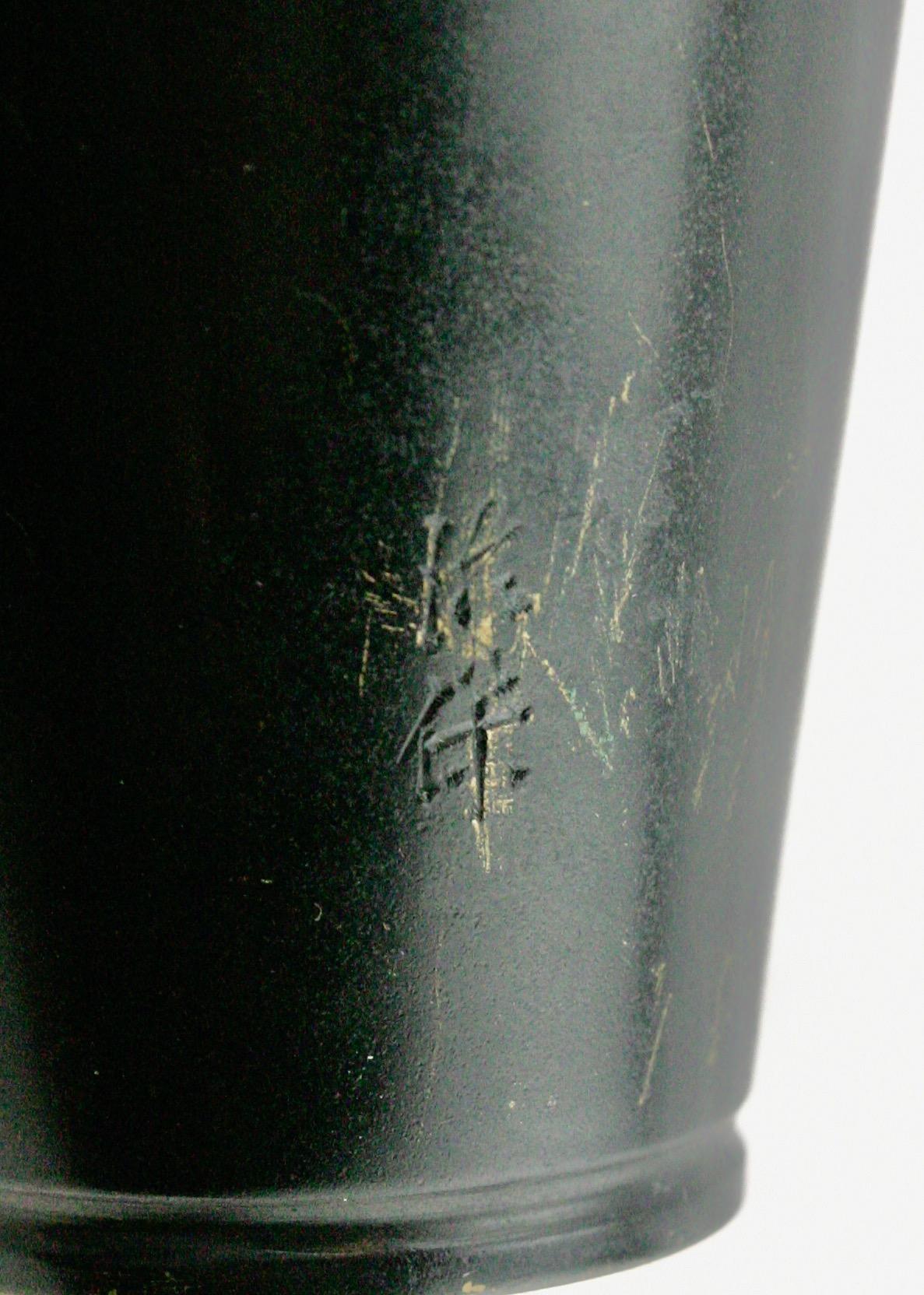 Other Japanese Mixed Metal Shakudo Vase Silver Irises on Bronze, Meiji Period  For Sale