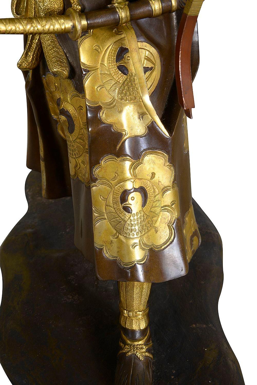 Guerrero japonés Miyao de bronce, 36 cm de altura Bronce en venta