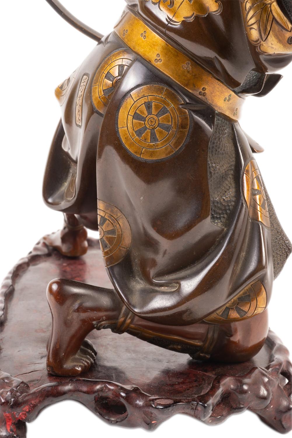 Japanese Miyao Style Bronze Warrior Statue, Late 19th Century at 1stDibs