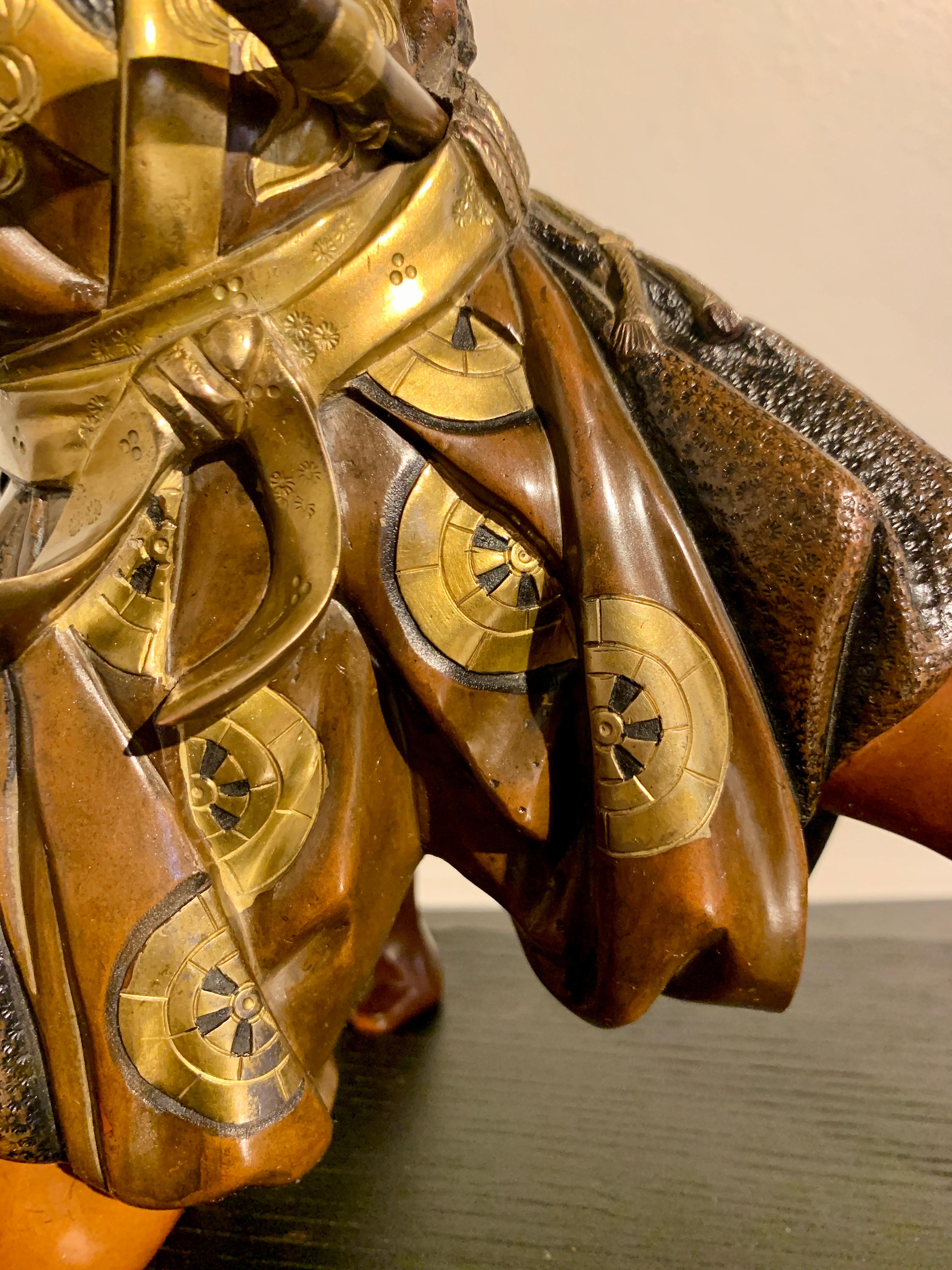 Archer samouraï en bronze doré de style japonais Miyao, période Meiji, Japon en vente 4