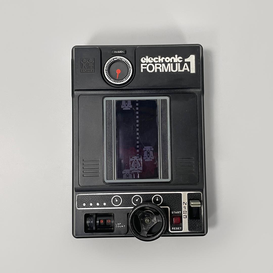 Japanese modern black plastic videogame Formula 1 by Tomy Electronic, 1978 For Sale 1