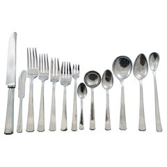 Japanese Modern Classic 950 Sterling Silver Flatware Set Dinner Service 118 Pcs