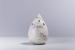 Japanese Modern LAAB Goccia Incense Holder Raku Ceramics White Crackle