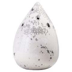 Porta incenso moderno giapponese LAAB Goccia in ceramica Raku Bianco Screziato