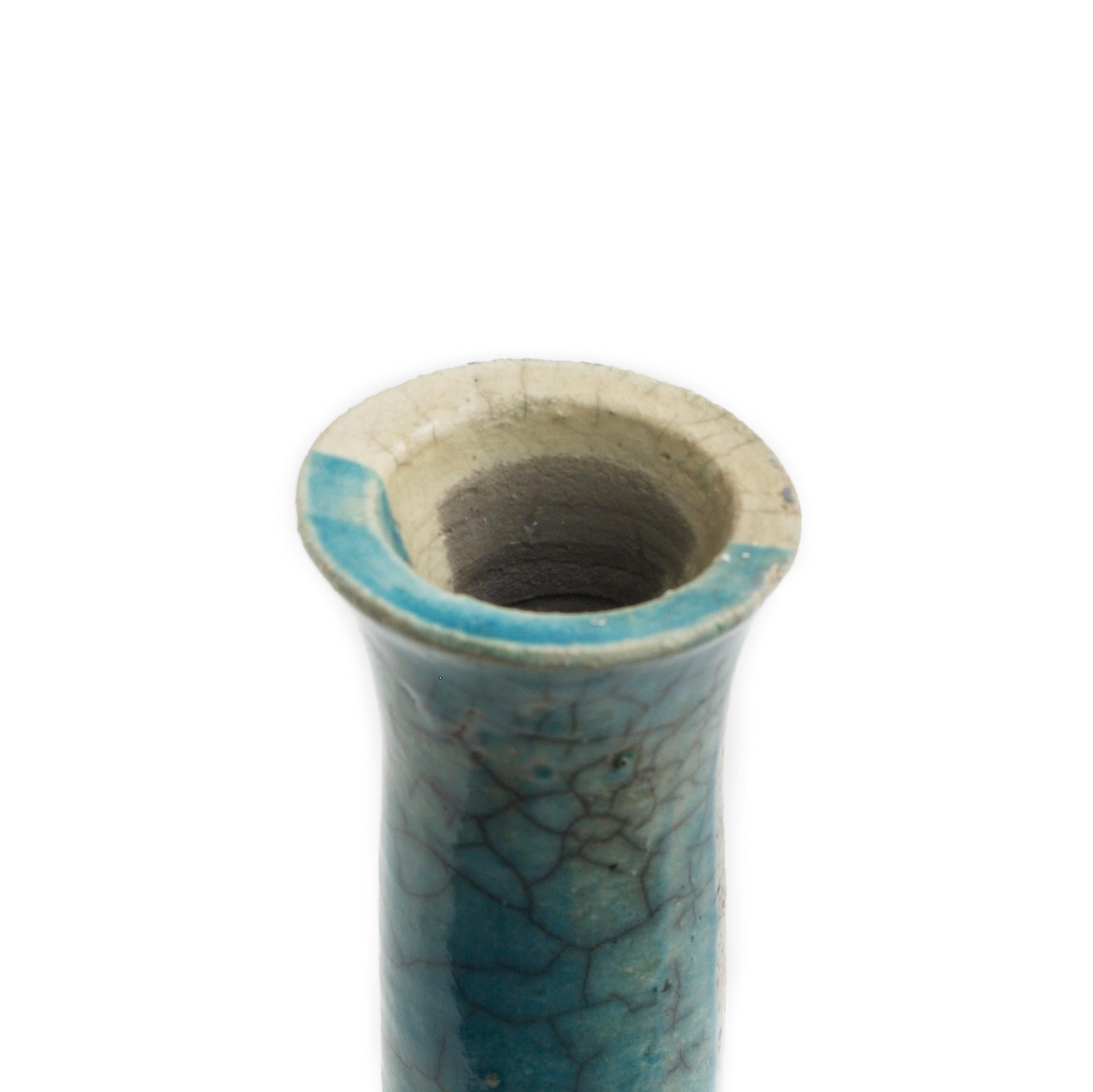 Japanisches modernes japanisches LAAB Stelo Wake Set aus 2 Kerzenhaltern Raku Keramik Weiß Grün im Angebot 3