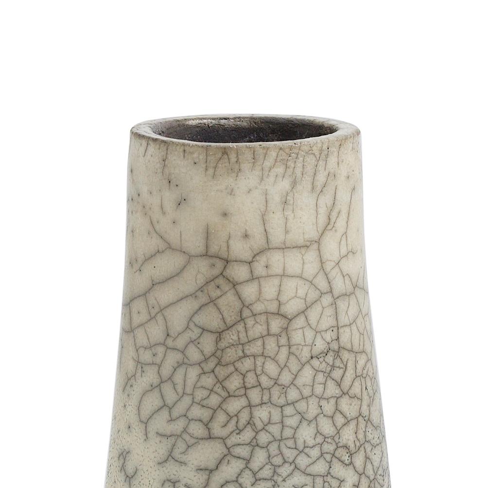 Japanische Moderne, minimalistische japanische LAAB Hana Vertikale 4 Vase Raku Keramik, weißer Krakel im Zustand „Neu“ im Angebot in monza, Monza and Brianza