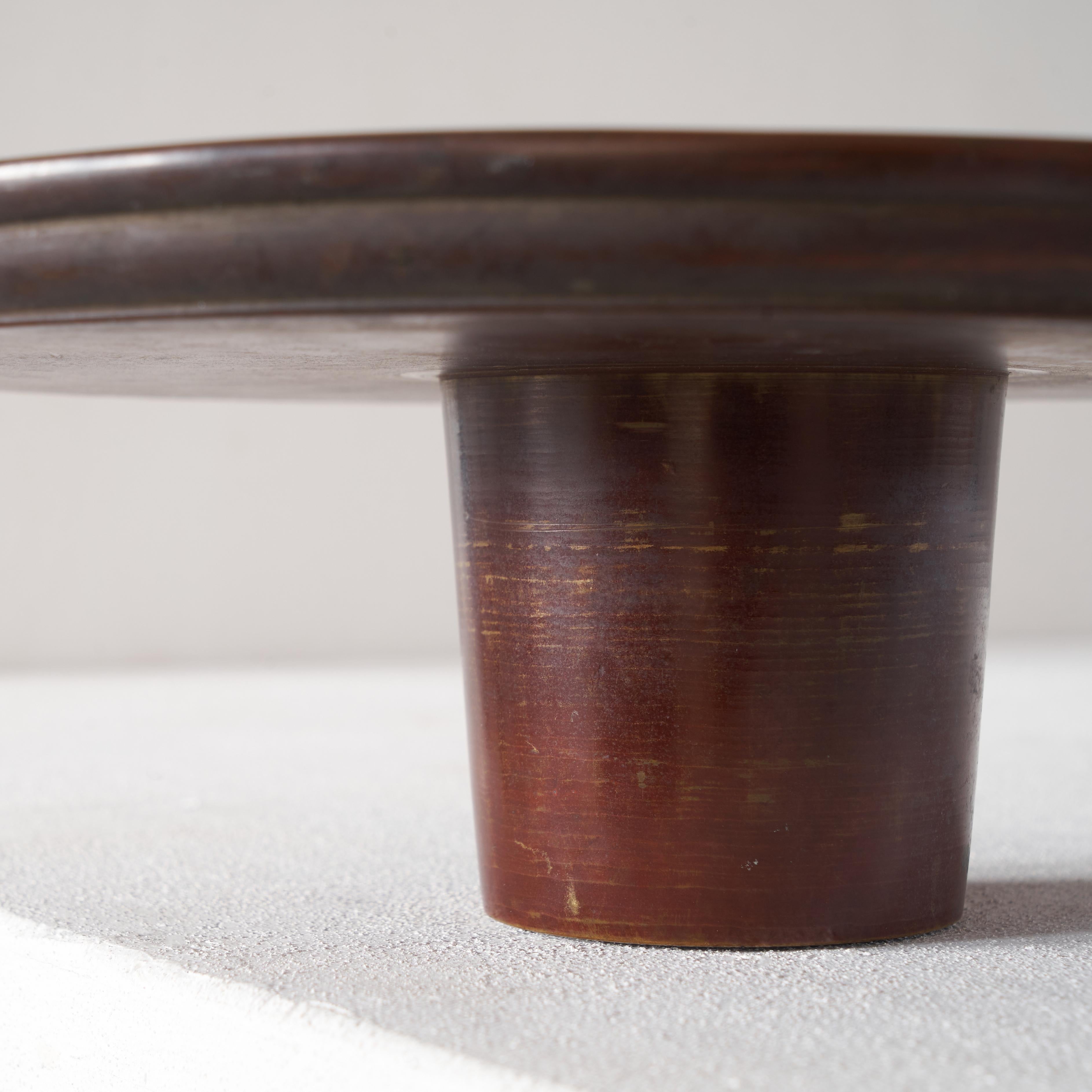 Japanese Modernist Bowl in Bronze from the Shōwa Era In Good Condition For Sale In Tilburg, NL