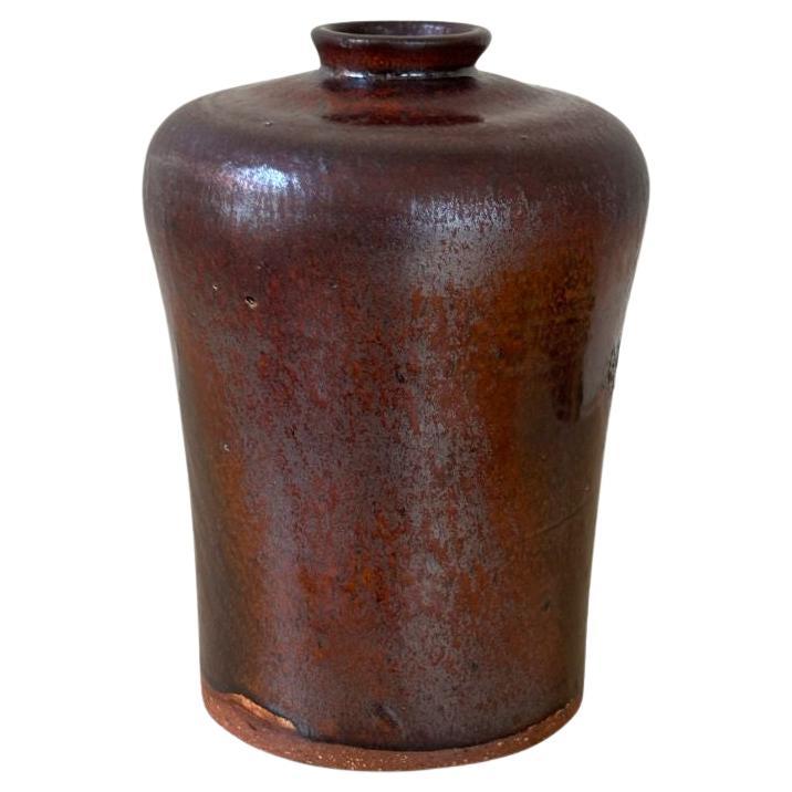 Vaso in ceramica giapponese modernista con smalto canna di fucile in vendita