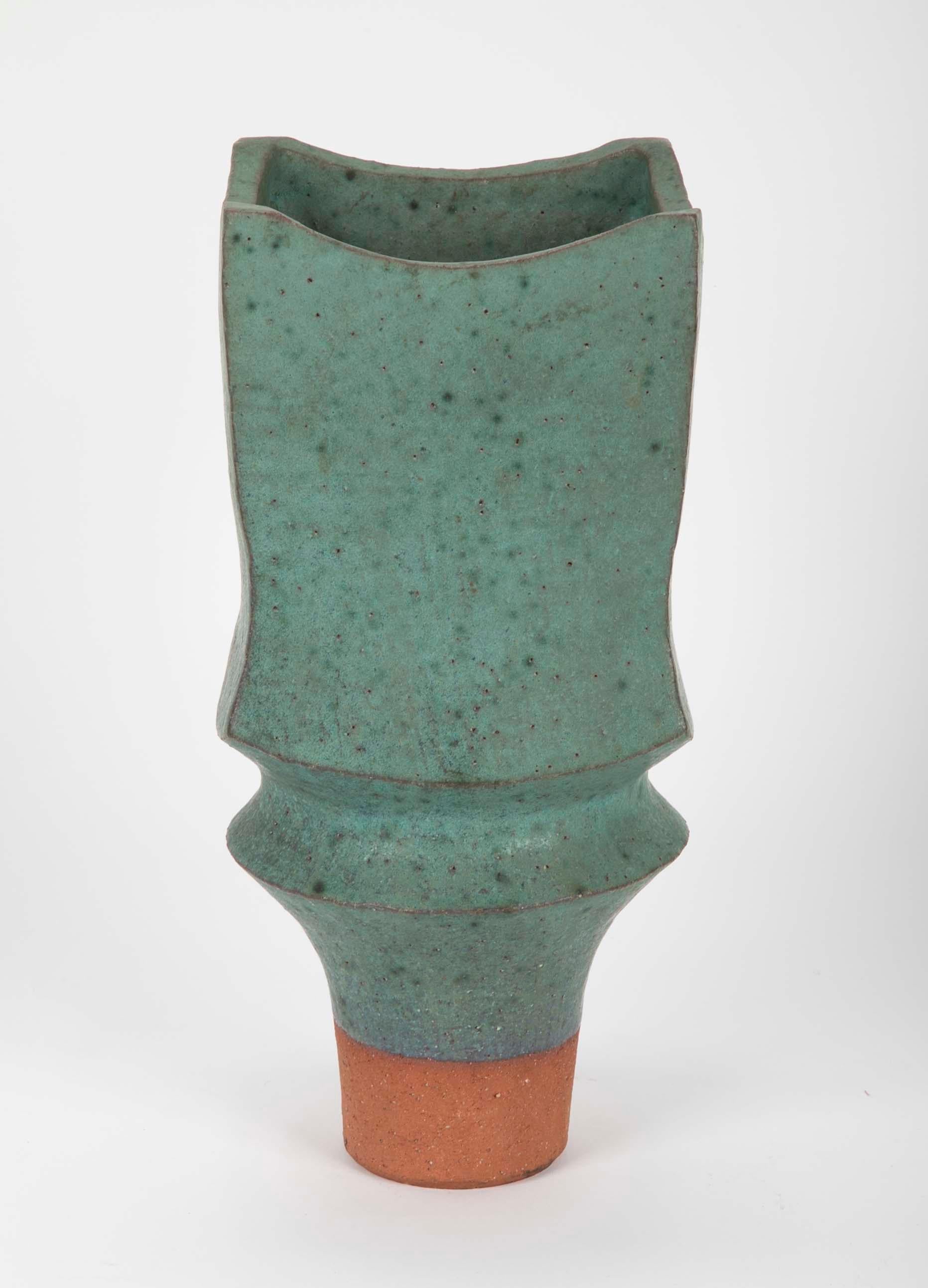 Mid-Century Modern Japanese Modernist Glazed Ceramic Vase