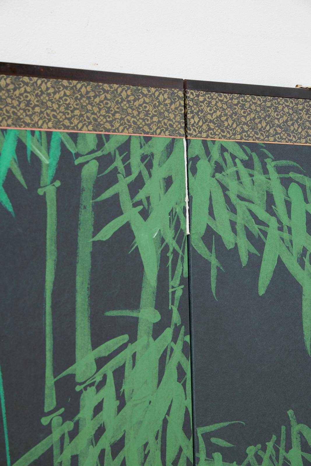 Japanese Monochromatic Four-Panel Bamboo Screen 4