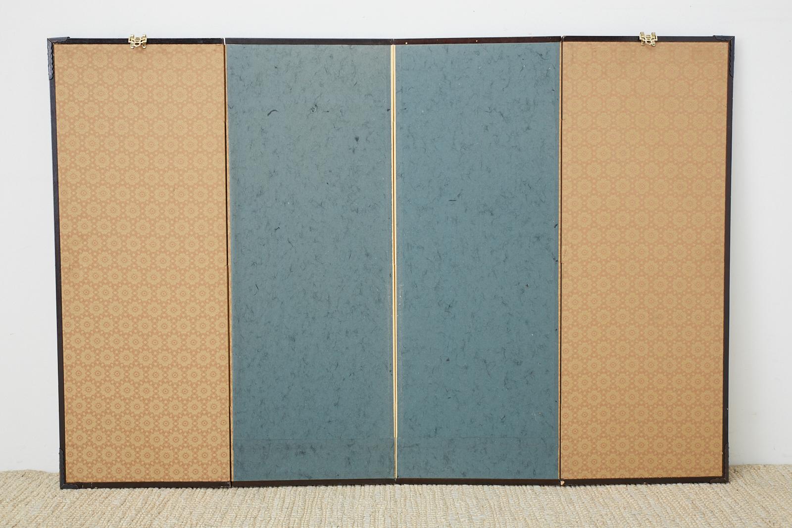 Japanese Monochromatic Four-Panel Bamboo Screen 9