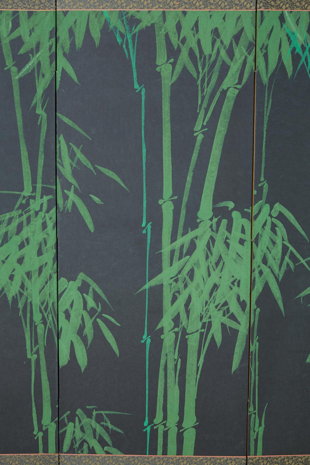 Japanese Monochromatic Four-Panel Bamboo Screen (Japanisch)