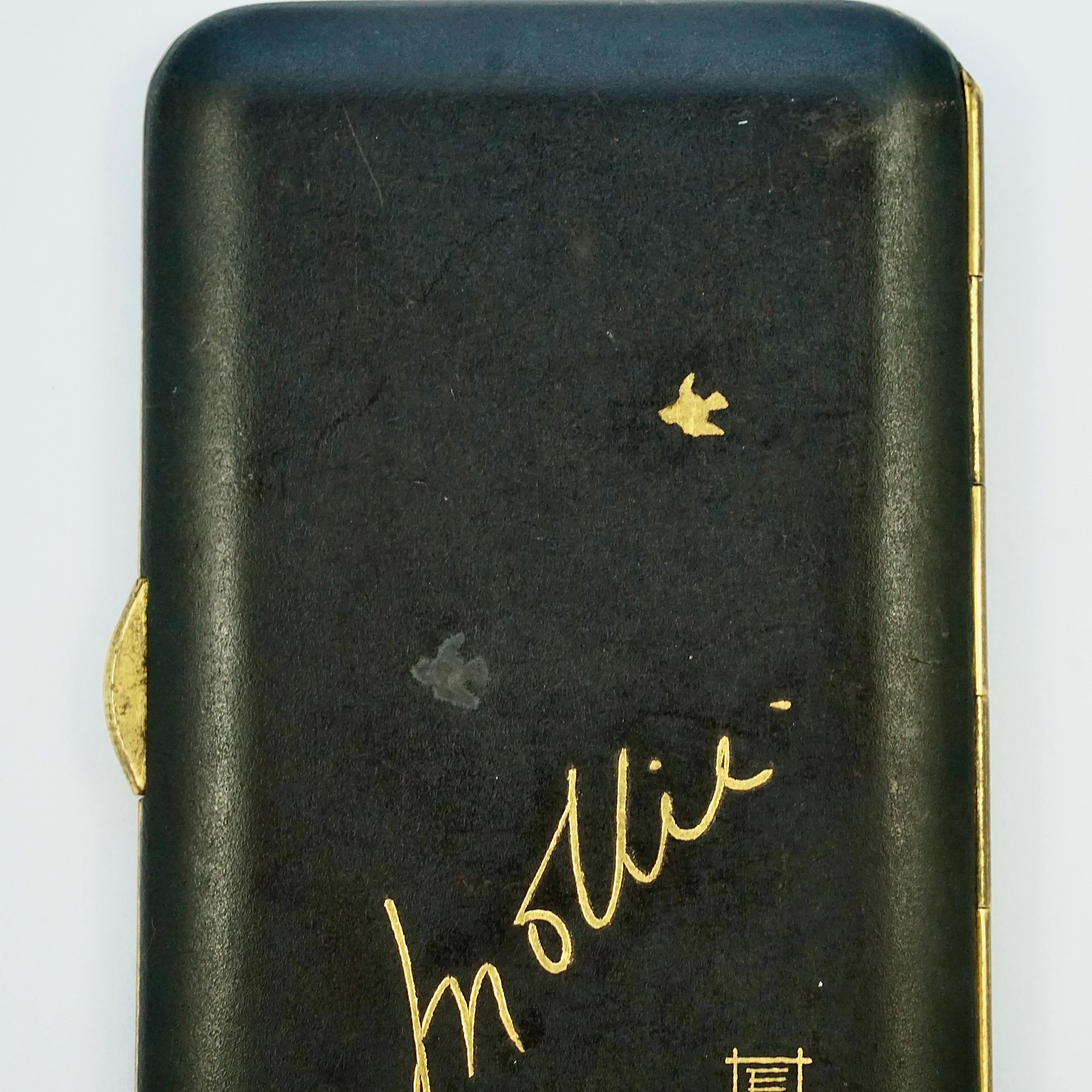 Japanese Mount Fuji K24 Gold Silver Damascene Cigarette Case For Sale 1