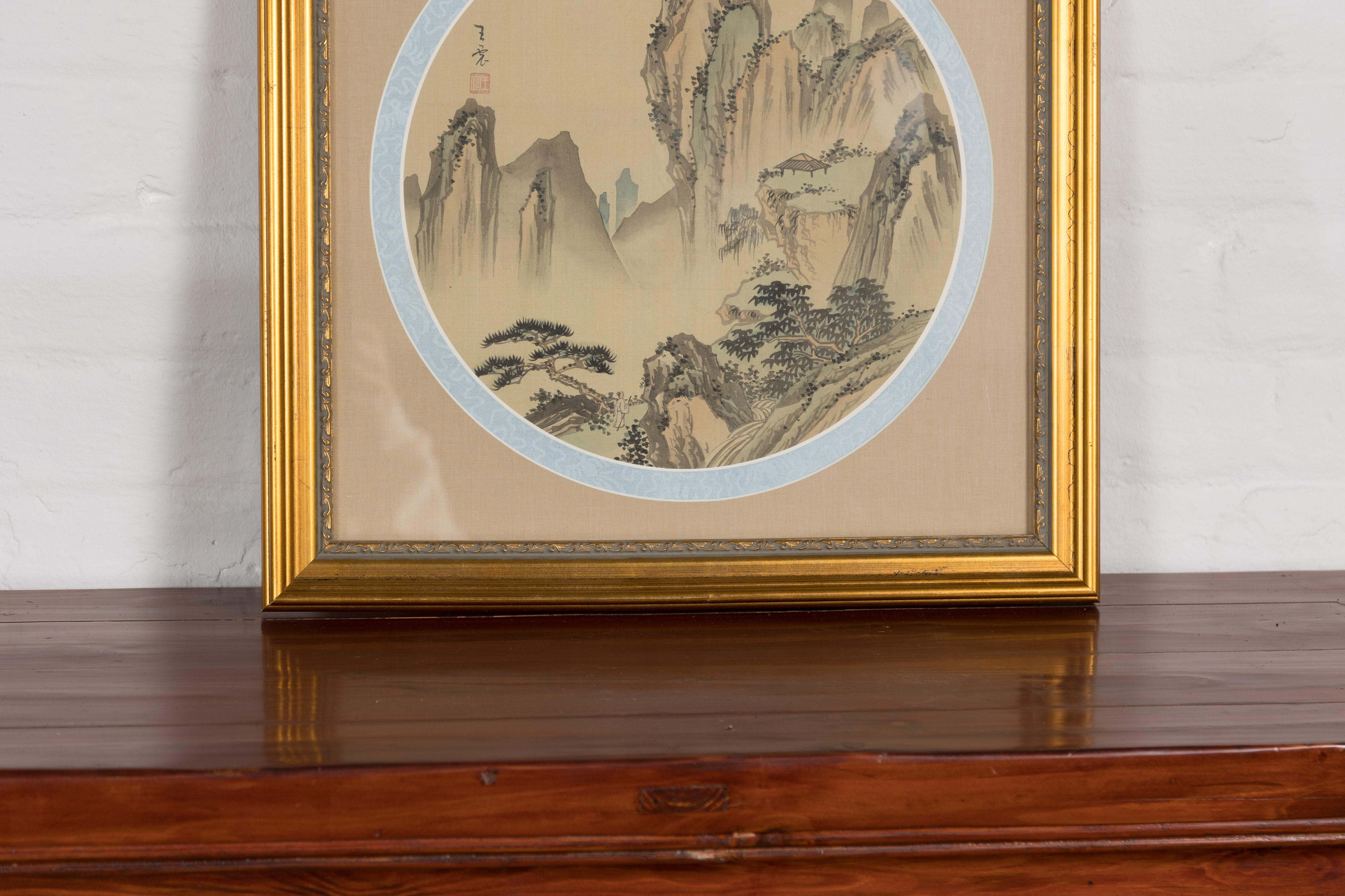 19th Century Signed Painting of a Mountain Landscape In Good Condition In Yonkers, NY