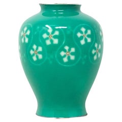 Japanese Musen Wireless Cloisonne Enamel Vase Signed Ando Company