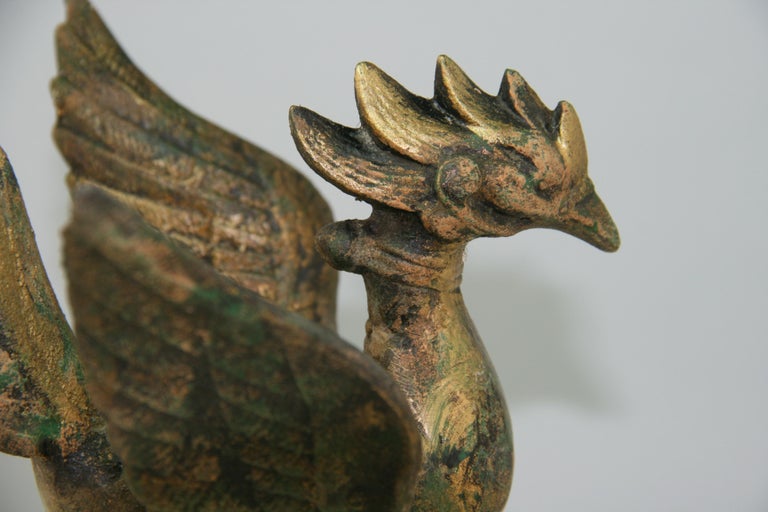 Japanese Mythological Iron Eagle Sculpture For Sale at 1stDibs