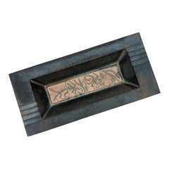 Japanese Nambu Tekki Iron Brutalist Display Bowl with Verdigris