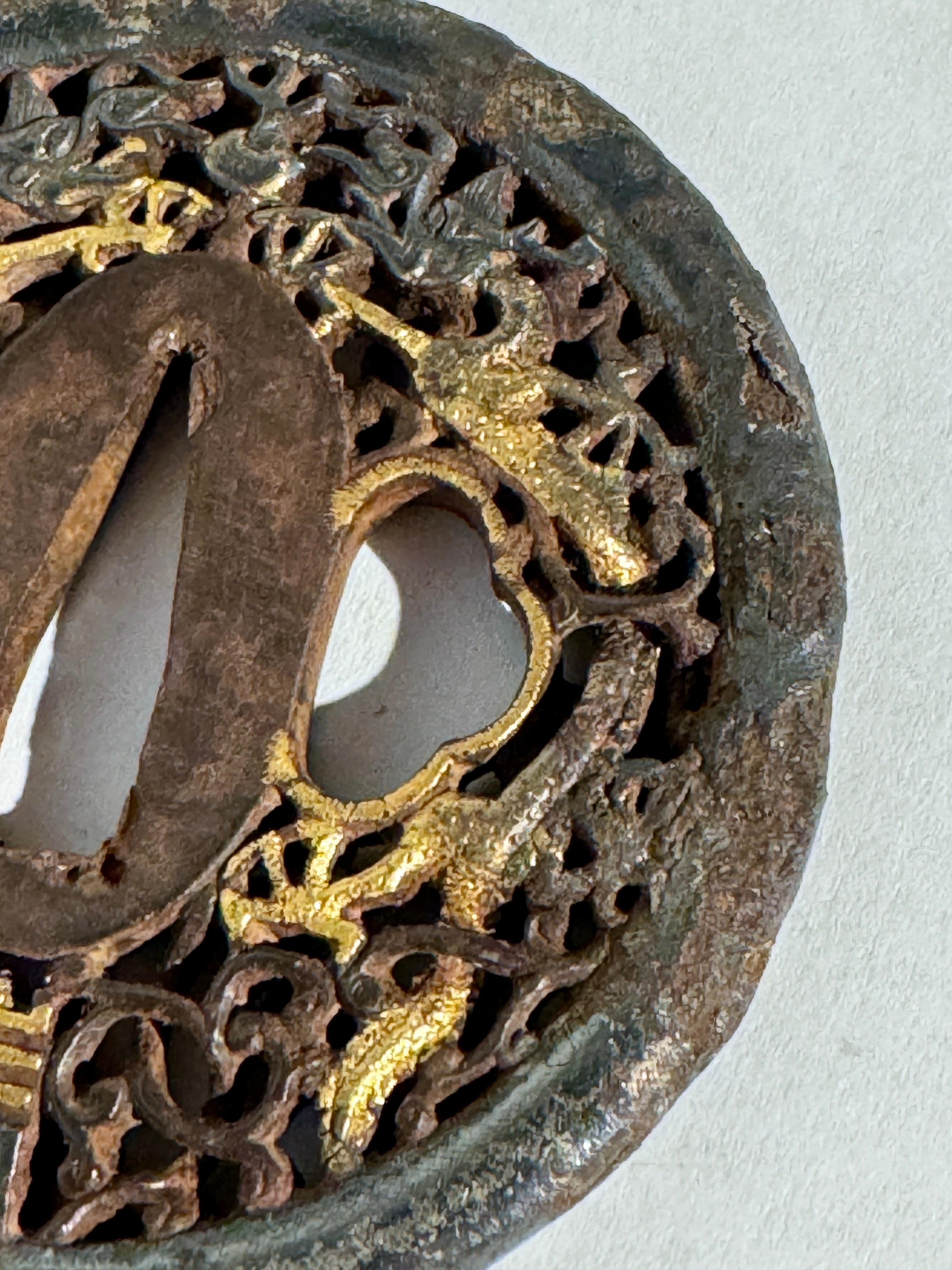 Japanese Nanban Tsuba with Dragons, Edo Period, early 19th century, Japan For Sale 2