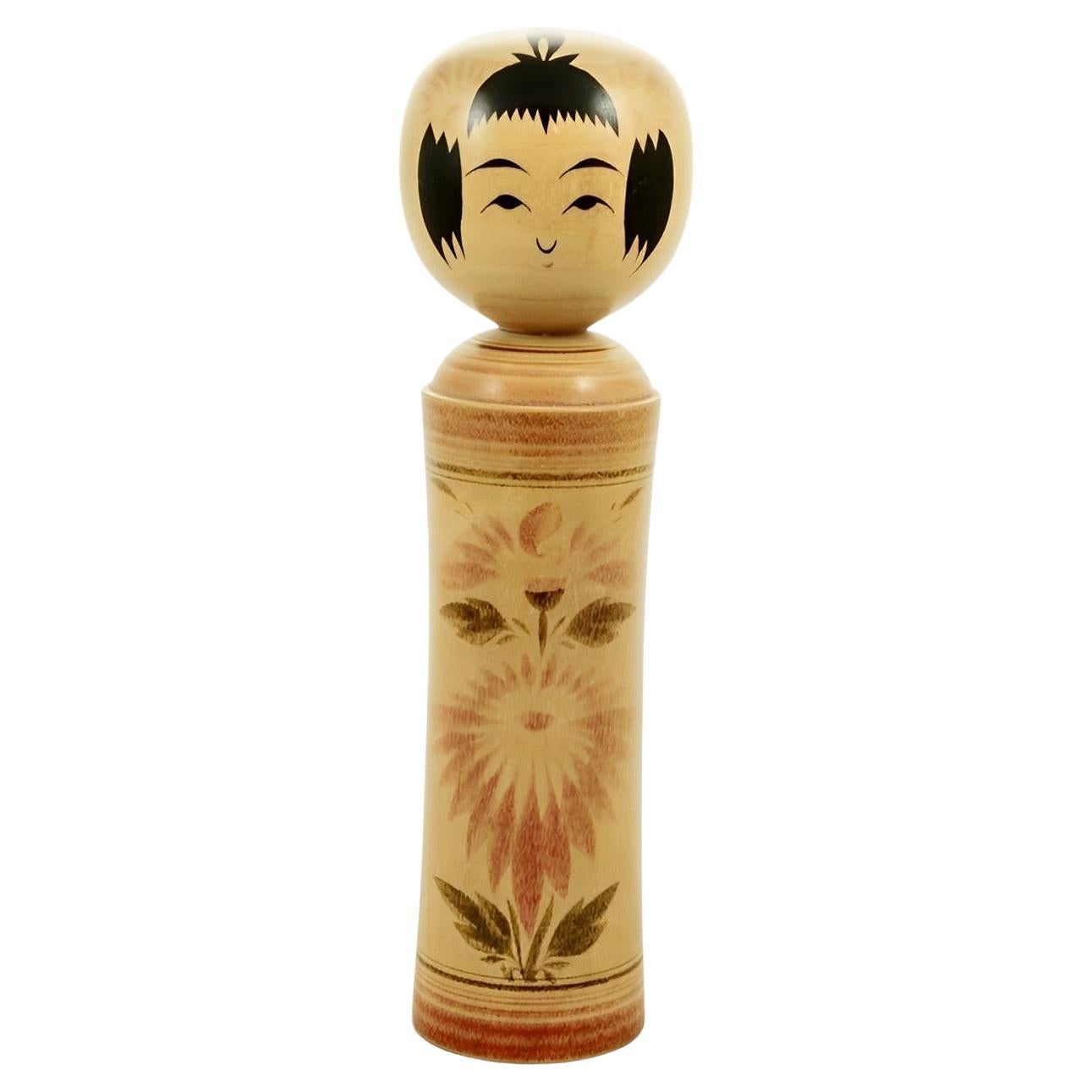 Japanese Naruko Kokeshi Folk Art Wood Doll by Kumagai Otsu For Sale